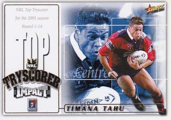 2001 Select Impact - Top Impact #BC2 Timana Tahu Front